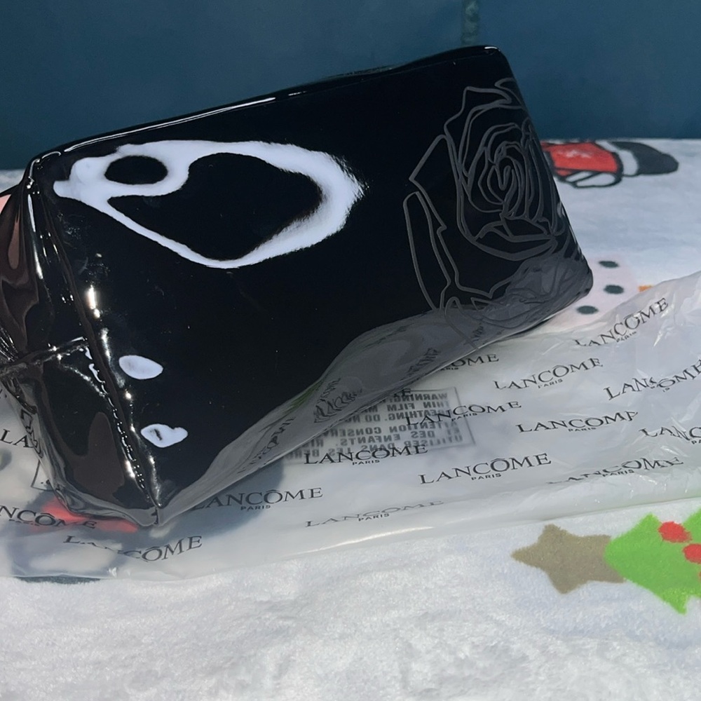 Lancome Rose Print Cosmetic Bag